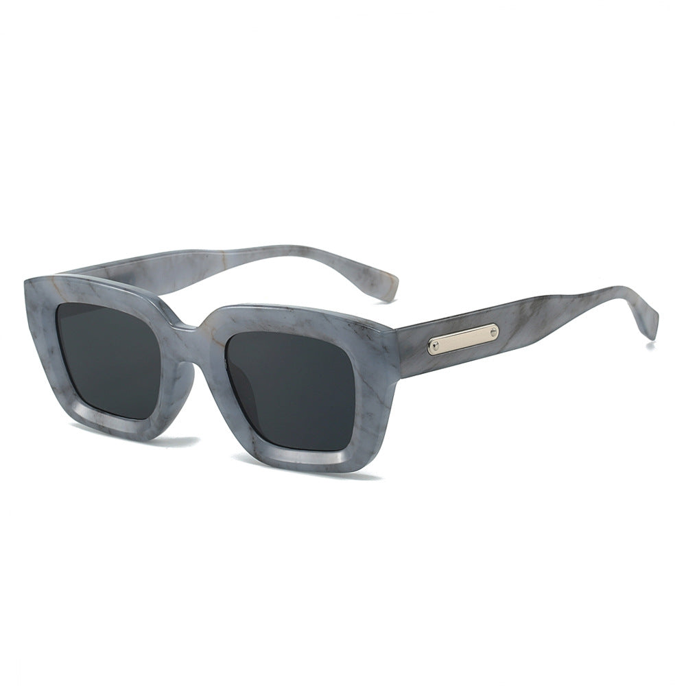 Lunettes de Soleil "Rétro" Grises Marbre